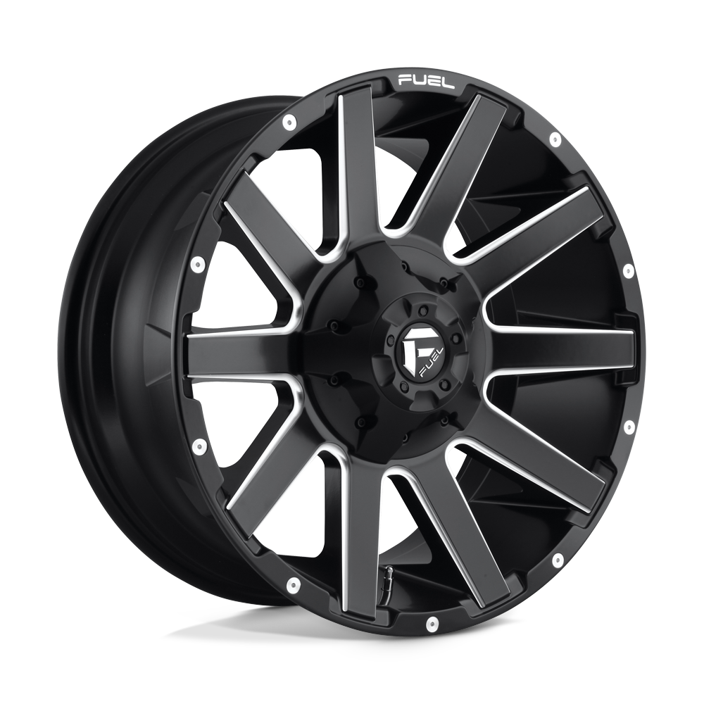 20x9 Fuel D616 CONTRA MATTE BLACK MILLED Wheel 8x180 (20mm)