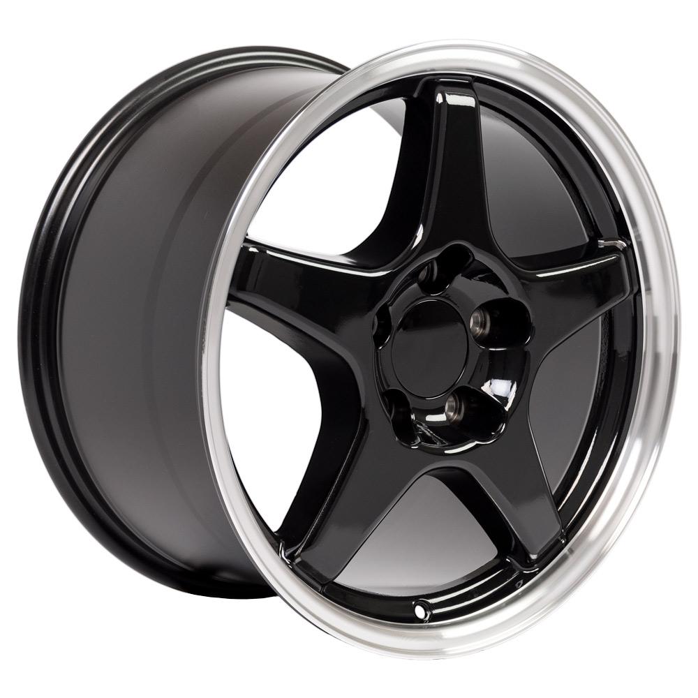 17x9.5 OE Wheels CV01 Black with Machined Lip Wheel 5x4.75 (56mm)