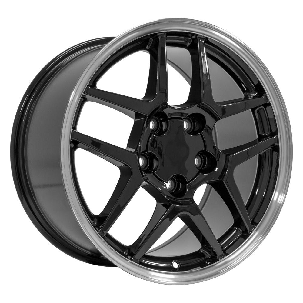 17x9.5 OE Wheels CV04 Black with Machined Lip Wheel 5x4.75 (54mm)
