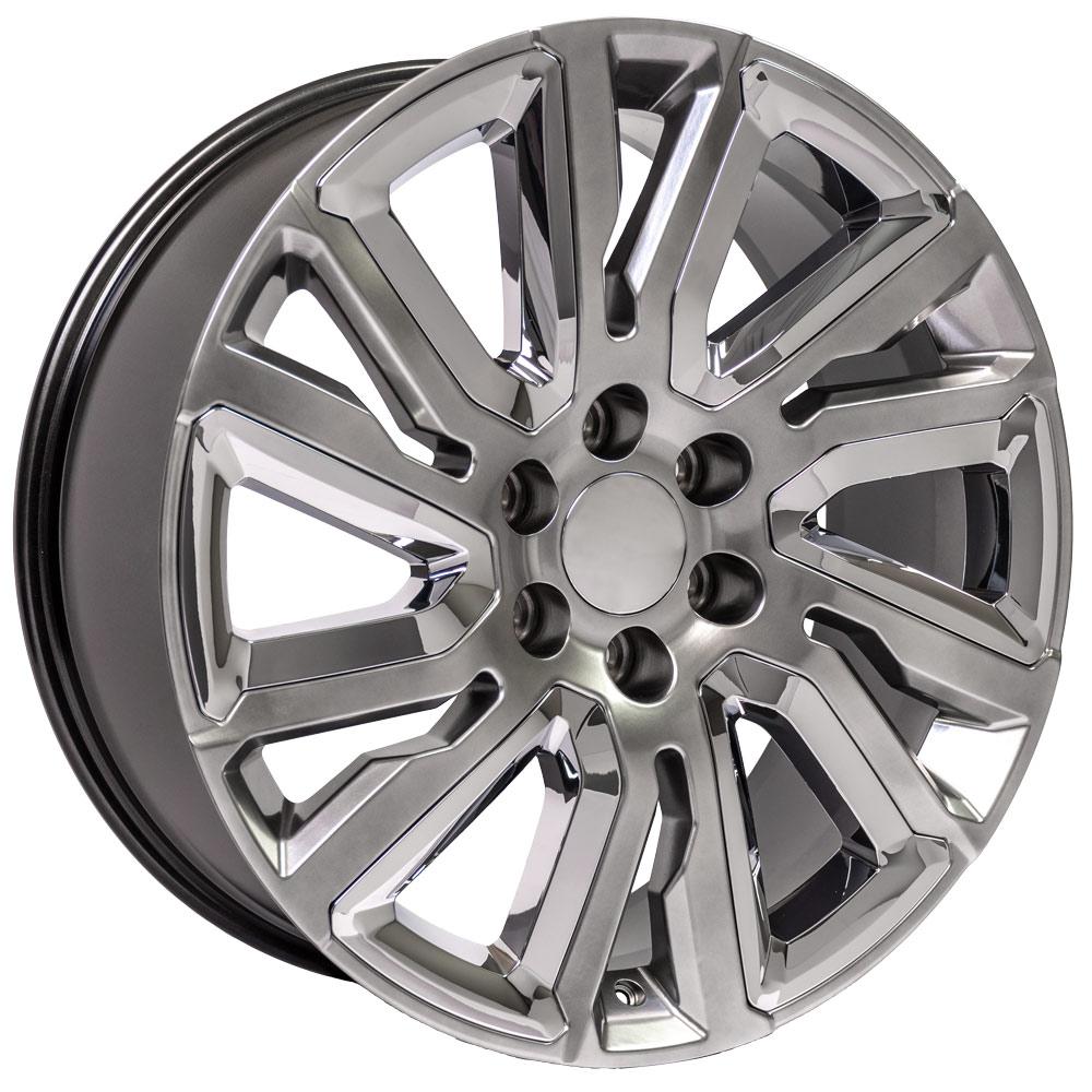 22x9 OE Wheels CV39 Hyper Black with Chrome Insert Wheel 6x5.5 (28mm)