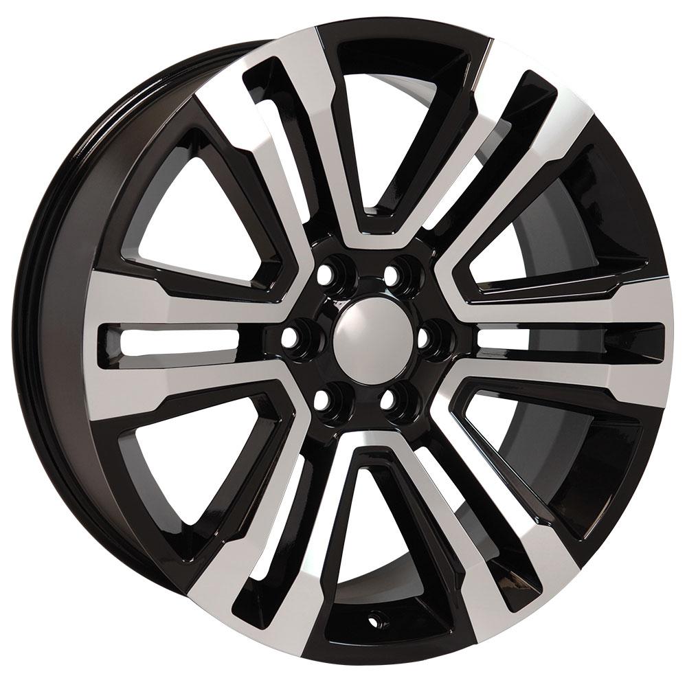22x9 OE Wheels CV44 Black Machined Wheel 6x5.5 (24mm)