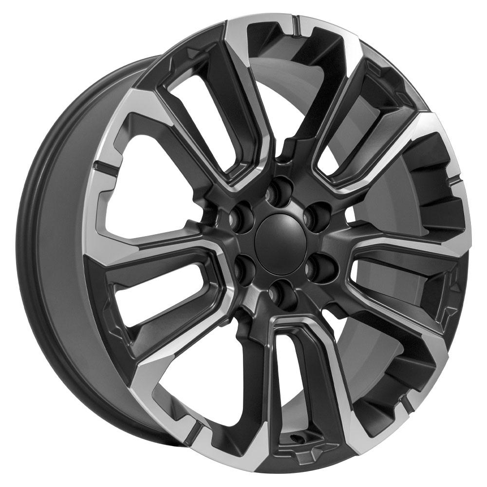 22x9 OE Wheels CV68 Satin Black with Milled Edge Wheel 6x5.5 (28mm)