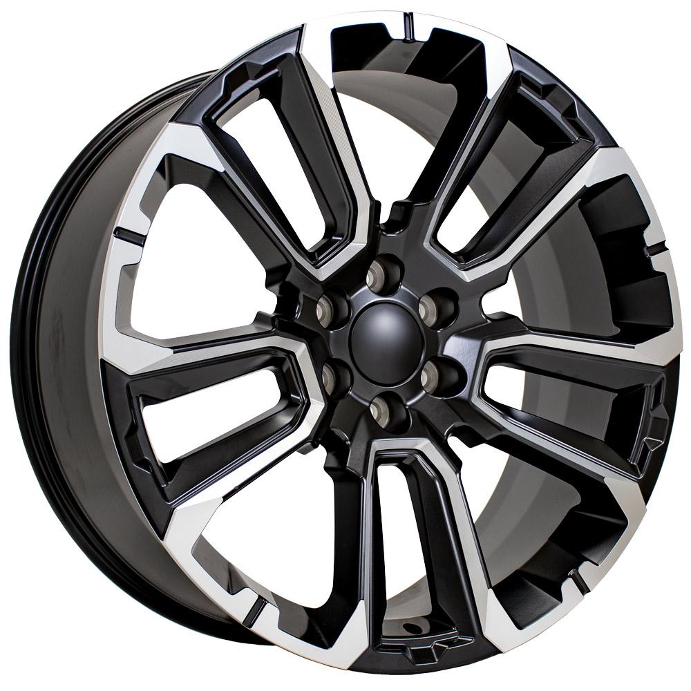 24x10 OE Wheels CV68 Satin Black with Milled Edge Wheel 6x5.5 (28mm)