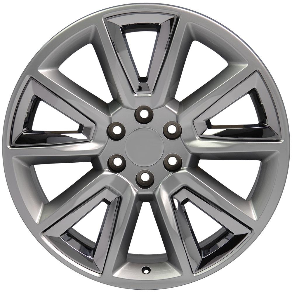 20x8.5 OE Wheels CV73 Hyper Black with Chrome Insert Wheel 6x5.5 (24mm)