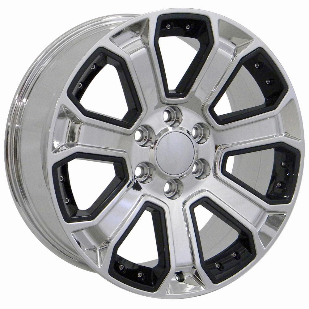 22x9 OE Wheels CV93B Chrome with Black Wheel 6x5.5 (24mm)
