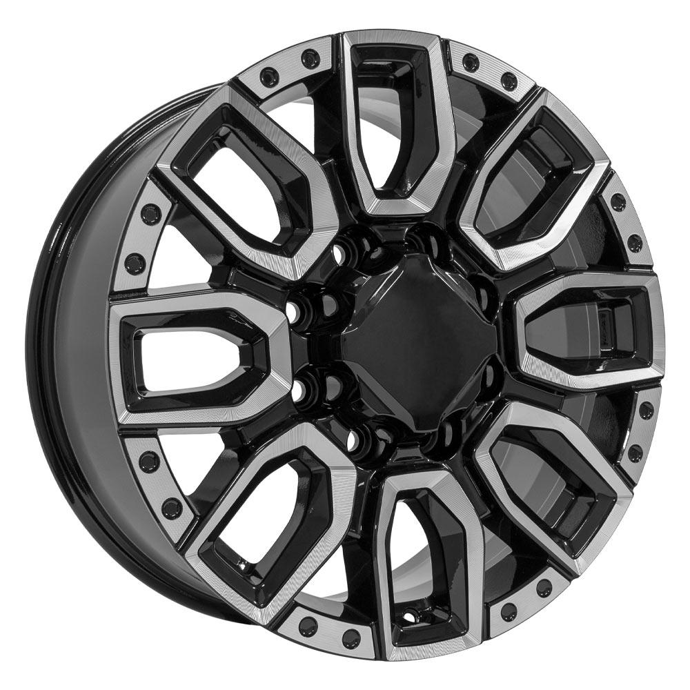 20x8.5 OE Wheels CV97A Black with Milled Edge Wheel 8x6.5 (12mm)