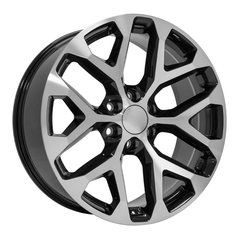 22x9 OE Wheels CV98B Black Machined Wheel 6x5.5 (24mm)