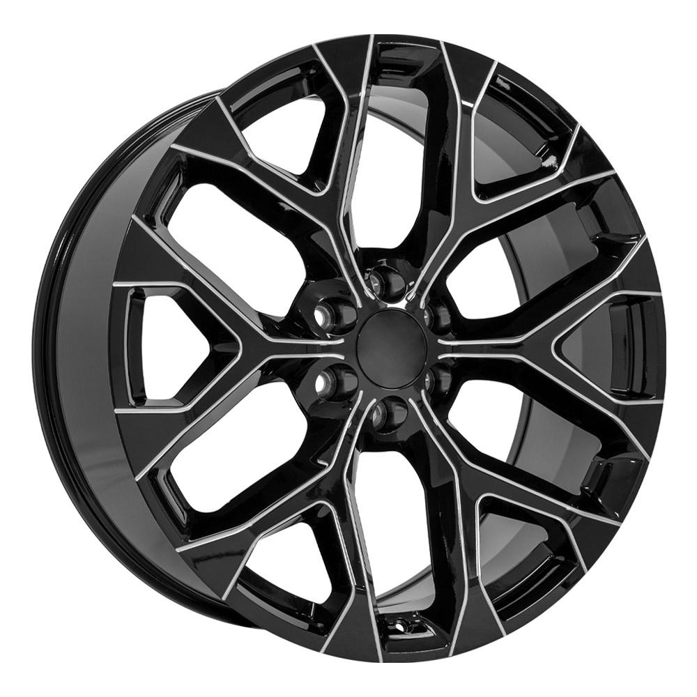 24x10 OE Wheels CV98B Black with Milled Edge Wheel 6x5.5 (24mm)