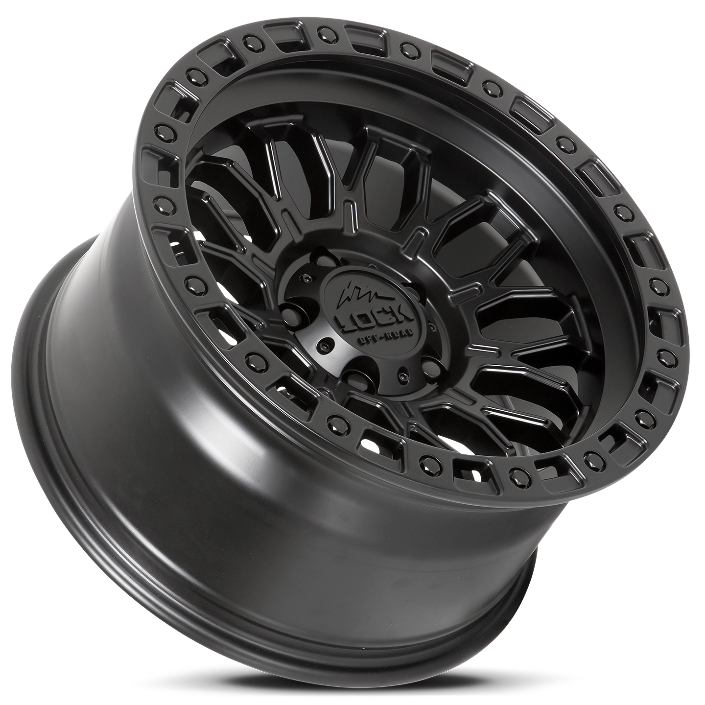 20x10 Lock Off-Road Combat Matte Black With Matte Black Ring Wheel 8x6.5 (-18mm)