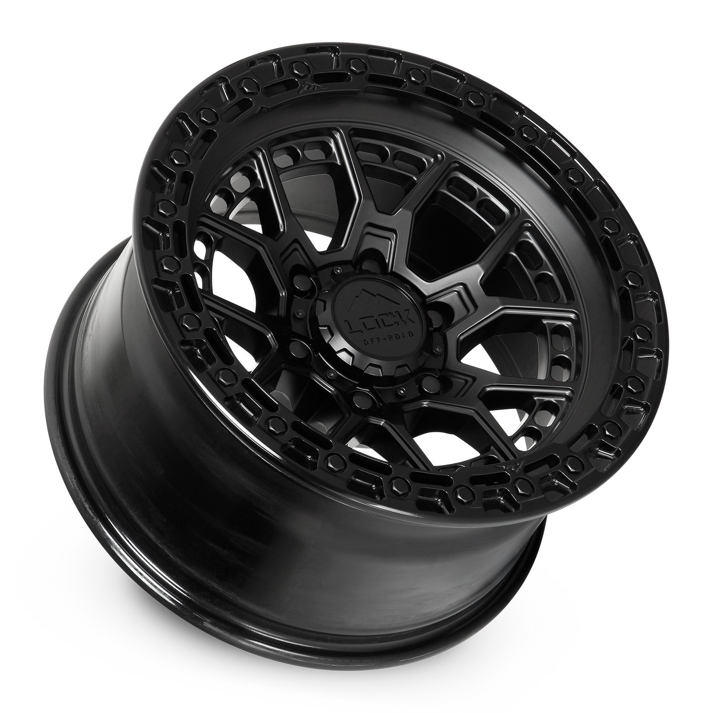 17x9 Lock Off-Road Commando Matte Black With Gloss Black Ring Wheel 5x5 (-12mm)