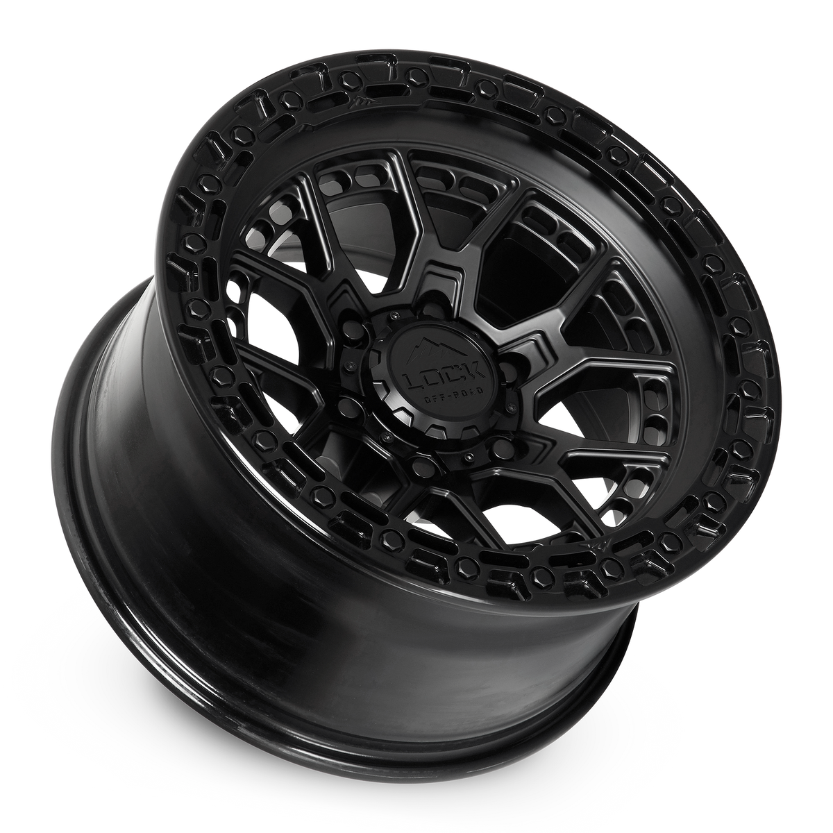20x10 Lock Off-Road Commando Matte Black W/ Gloss Black Ring Wheel 8x6.5 (-18mm)