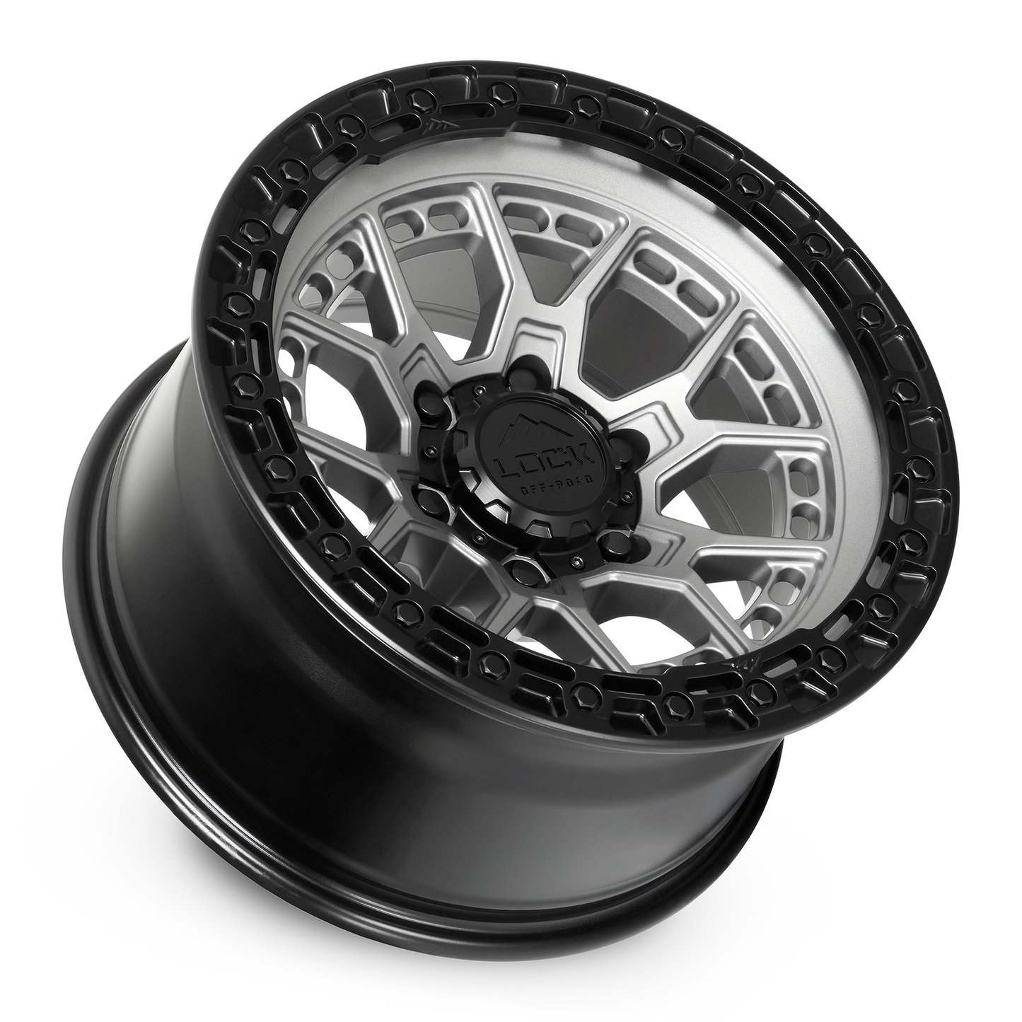 17x9 Lock Off-Road Commando Matte Grey With Matte Black Ring Wheel 5x5 (-12mm)