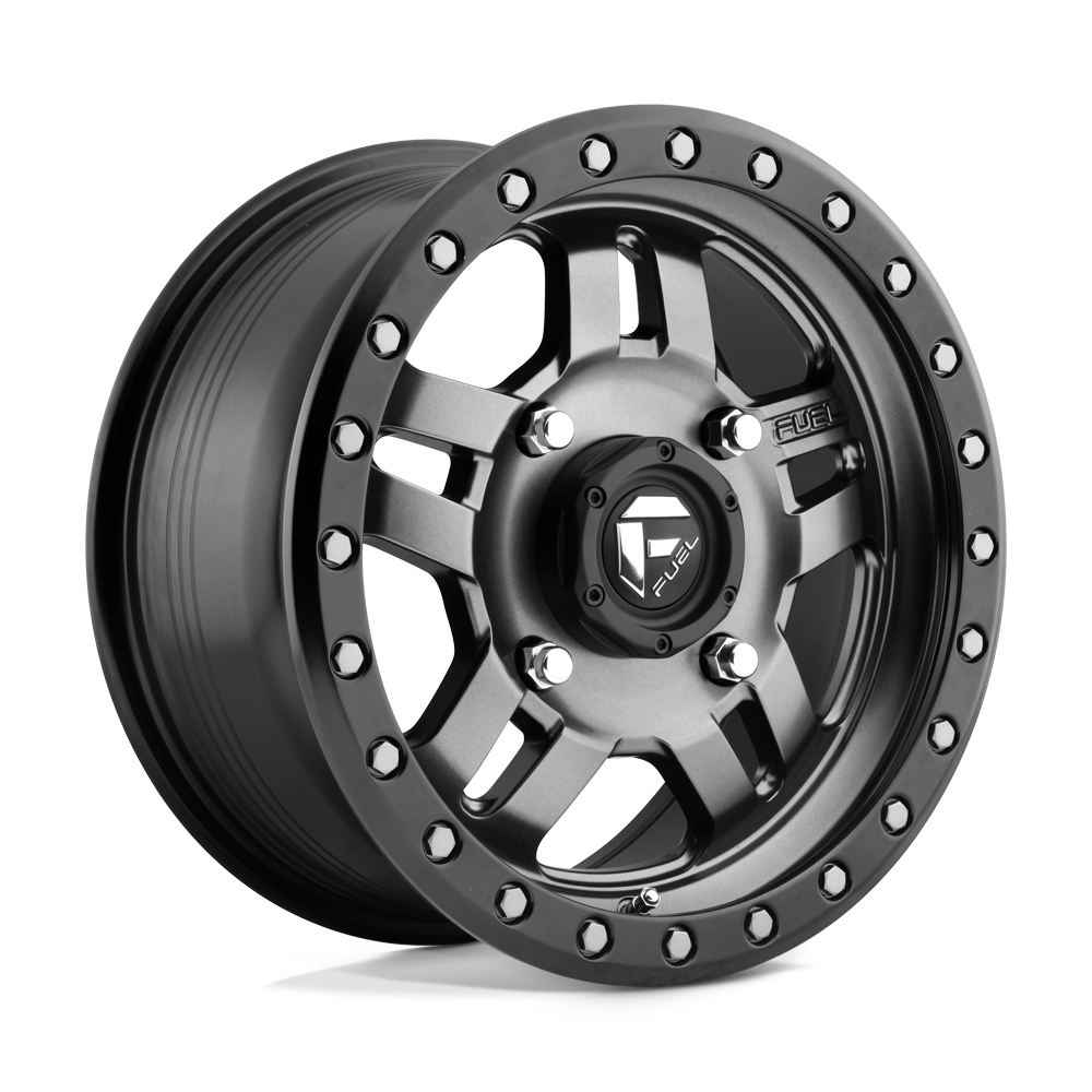 15x7 Fuel UTV D558 ANZA MATTE GUN METAL BLACK BEAD RING Wheel 4x156 (13mm)