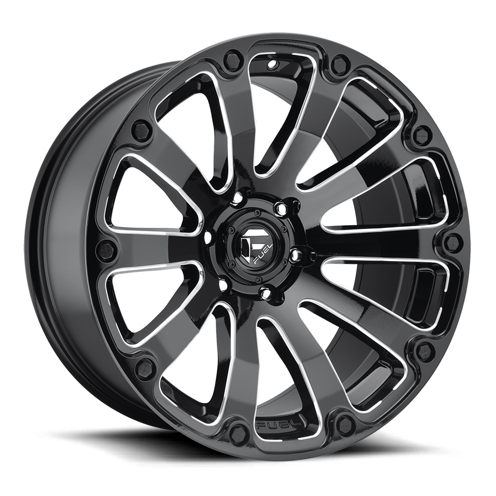 20x9 Fuel D598 Diesel Gloss Black & Milled Wheel 6x135 (1mm)