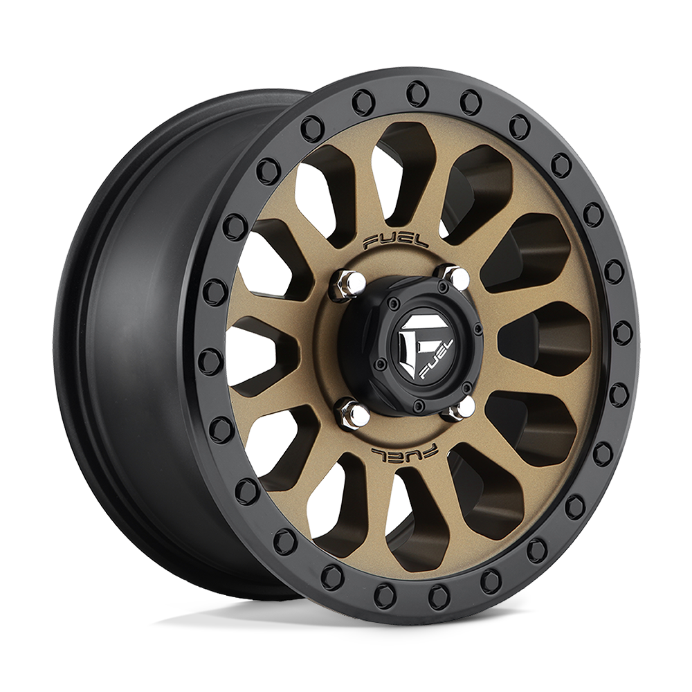 15x7 Fuel UTV D600 VECTOR MATTE BRONZE BLACK BEAD RING Wheel 4x137 (38mm)