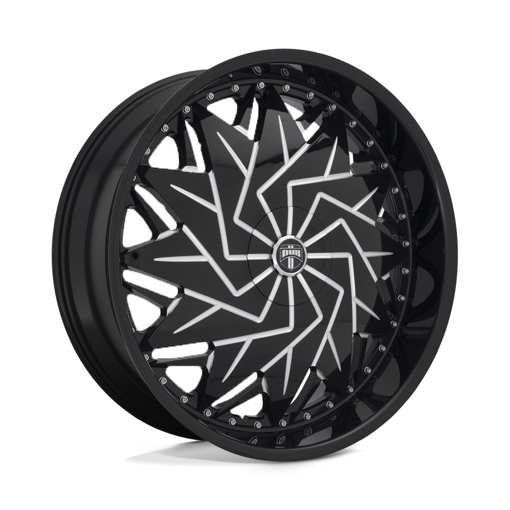 26x10 S231 Dub Dazr Gloss Black & Milled Wheel 5x4.5/5x4.75 (5mm)