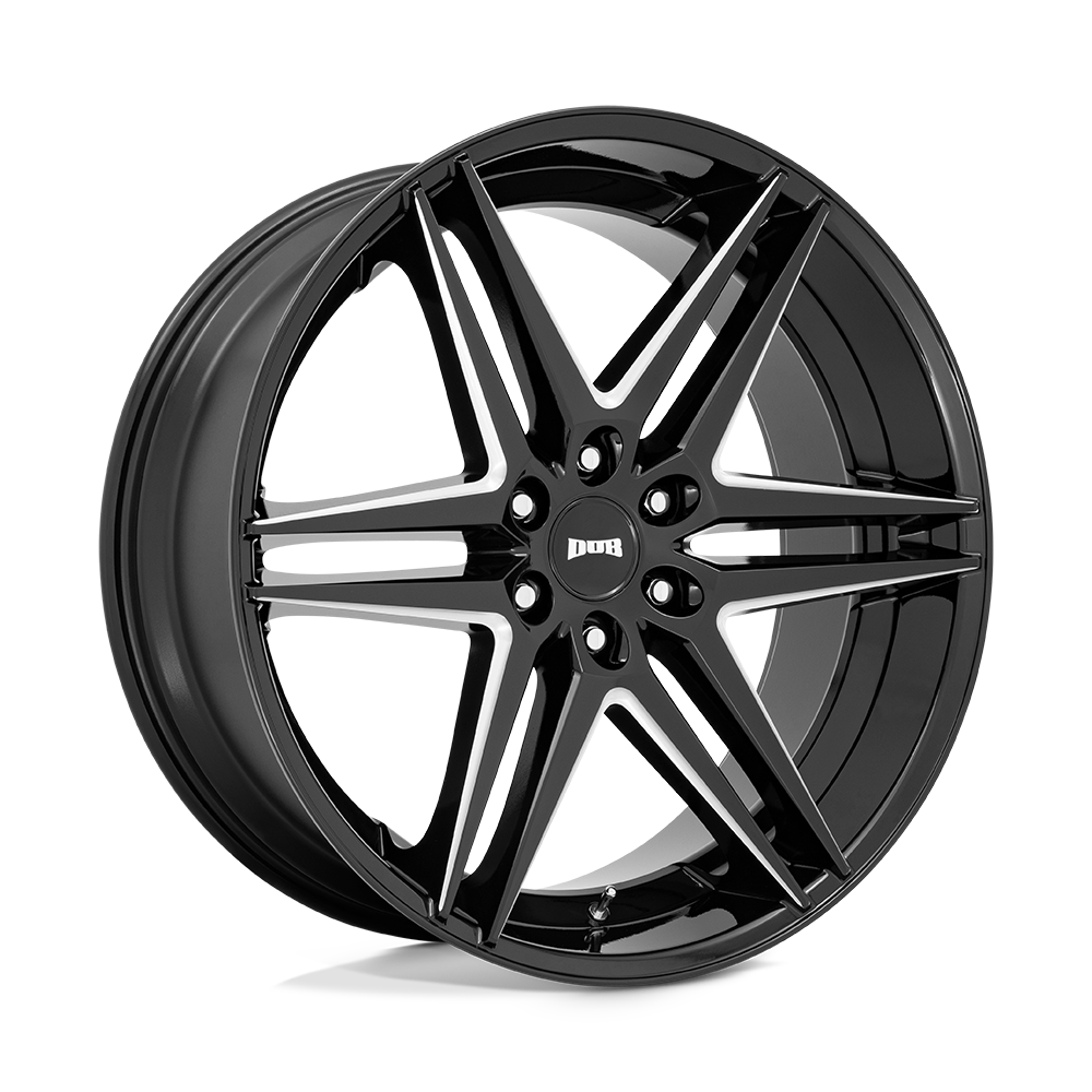 24x10 Dub S267 Dirty Dog Glossy Black Milled Wheel 6x135 (30mm)