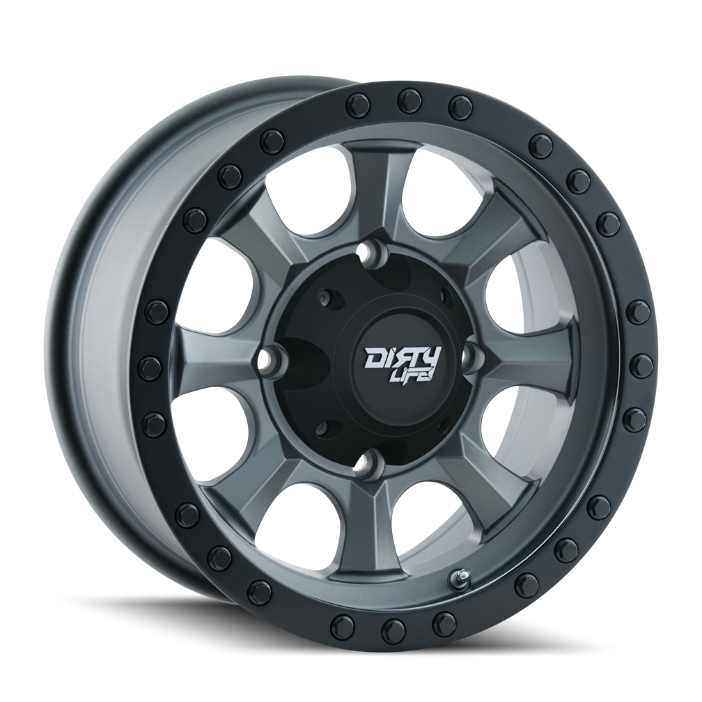 15x7 Dirty Life Ironman Matte Gunmetal/Black ATV Wheel 4x110 (13mm)