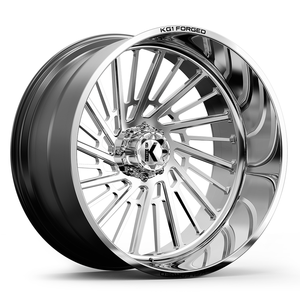 24x14 KG1 Forged KC008 Eddy Polished LEFT DIRECTIONAL FORGED Wheel 8x170 (-76mm)