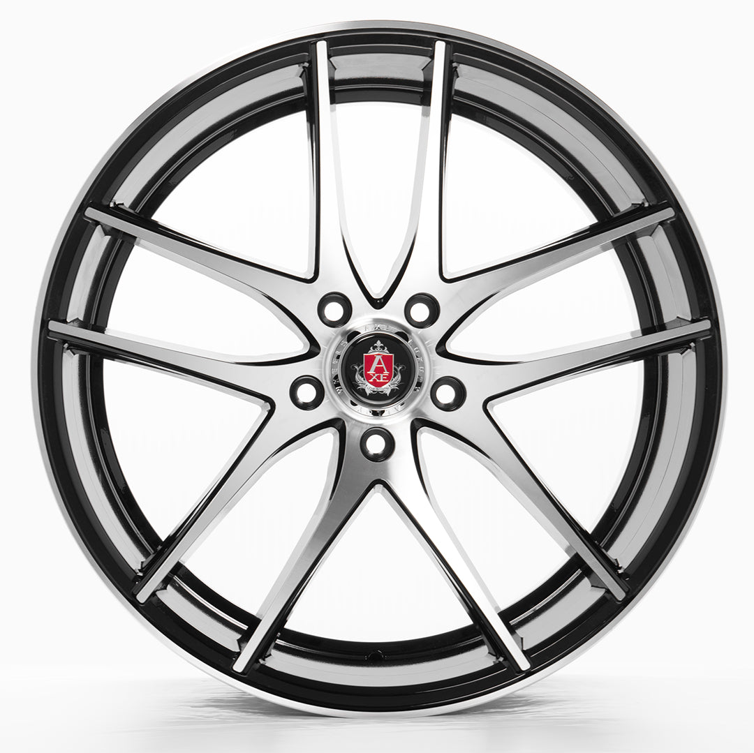 20x8.5 Axe EX19 Black And Polished Face Wheels Blank (35mm) Set of 4