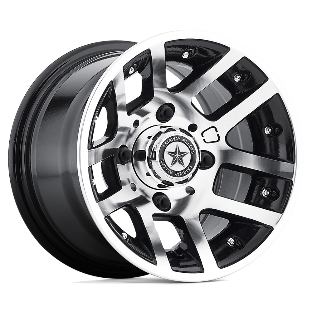 10x7 Fairway Alloys FA121 ILLUSION Machined Gloss Black Wheel 4x4 (-25mm)