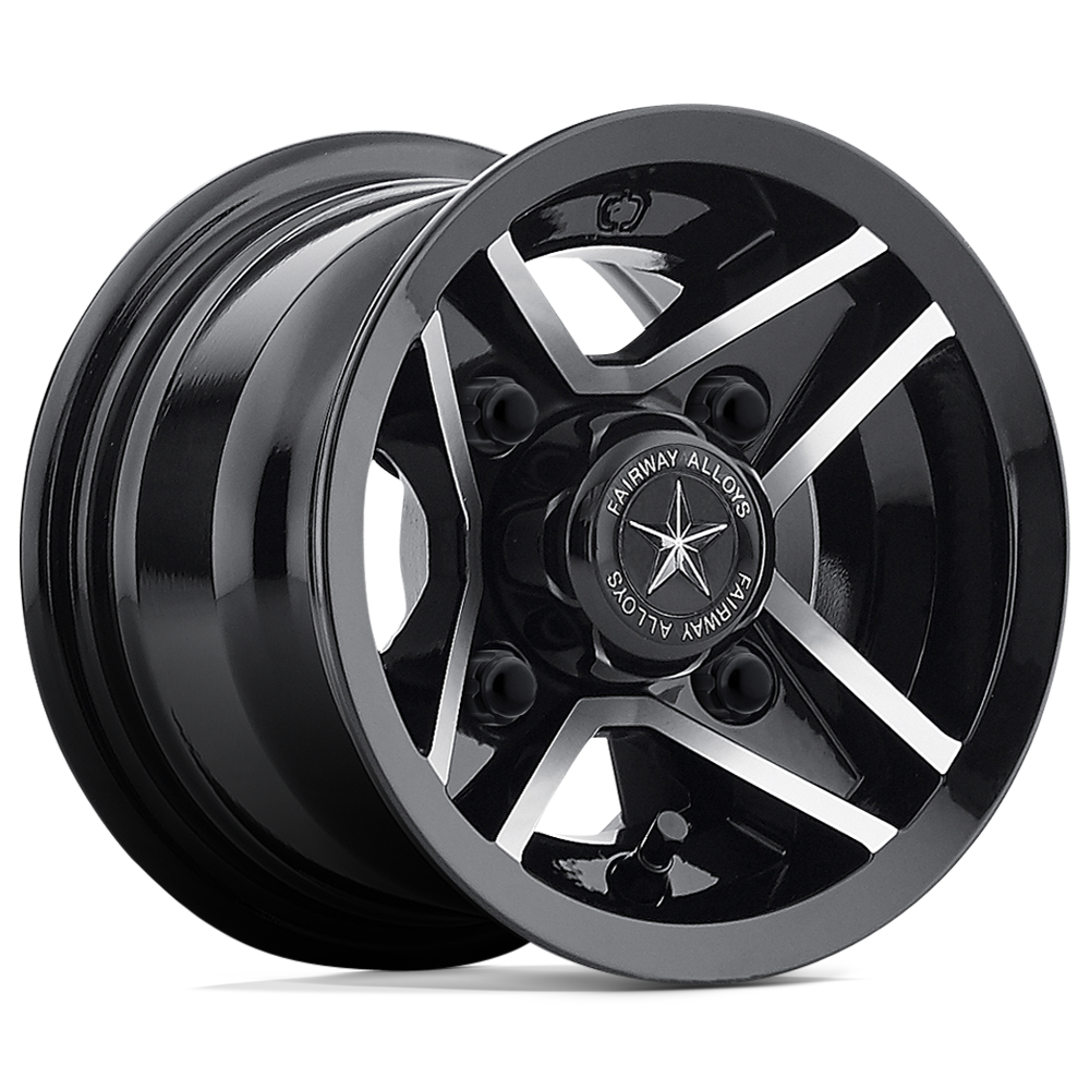 8x7 Fairway Alloys FA127 DIVOT Gloss Black Machined Wheel 4x101.6/4x4 (0mm)