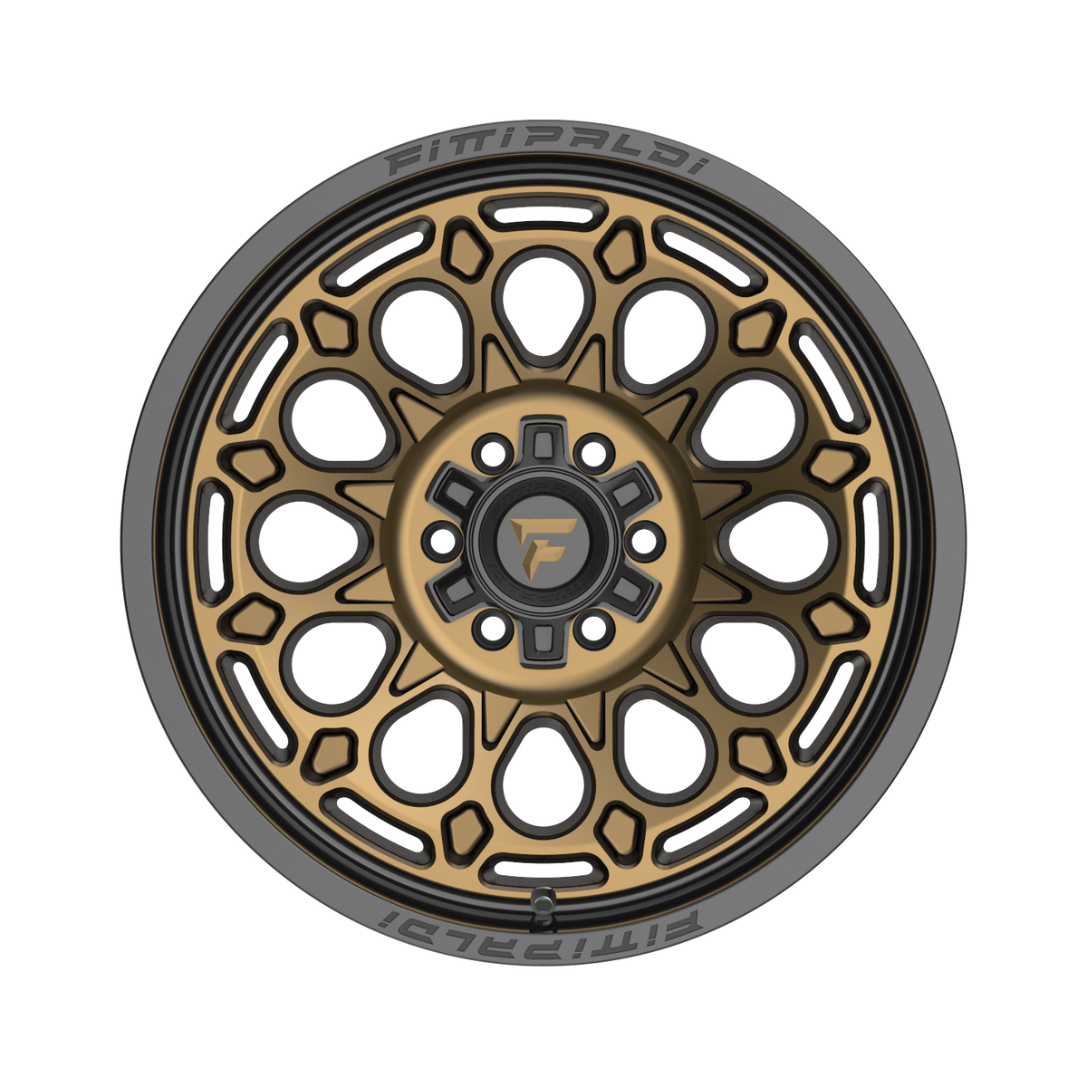 20x10 Fittipaldi Offroad FA22ZB Gloss Bronze Gloss Black Lip Wheel 8x180 (-19mm)