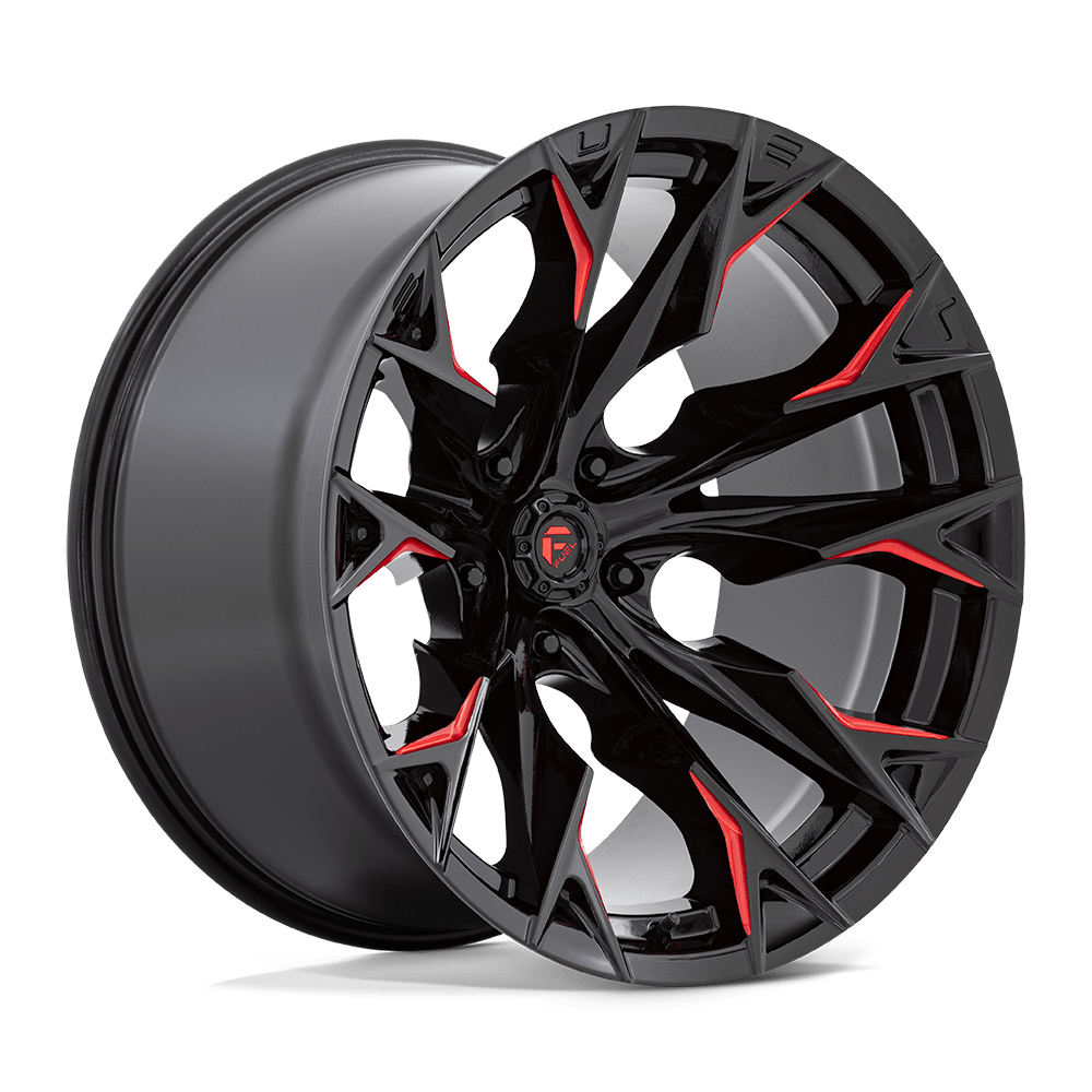 22x12 Fuel D823 Flame Gloss Black Milled W/ Candy Red Wheel 5x5 (-44mm)