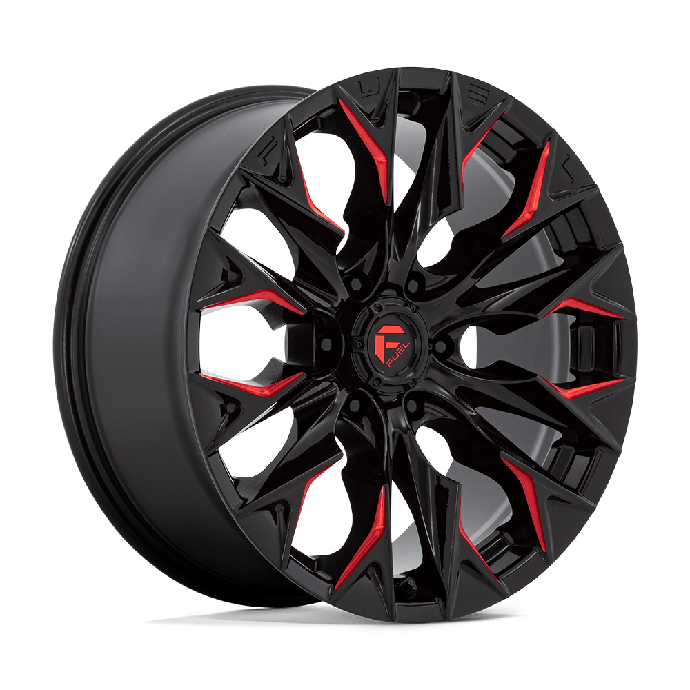 20x9 Fuel D823 Flame Gloss Black Milled W/ Candy Red Wheel 6x5.5 (20mm)