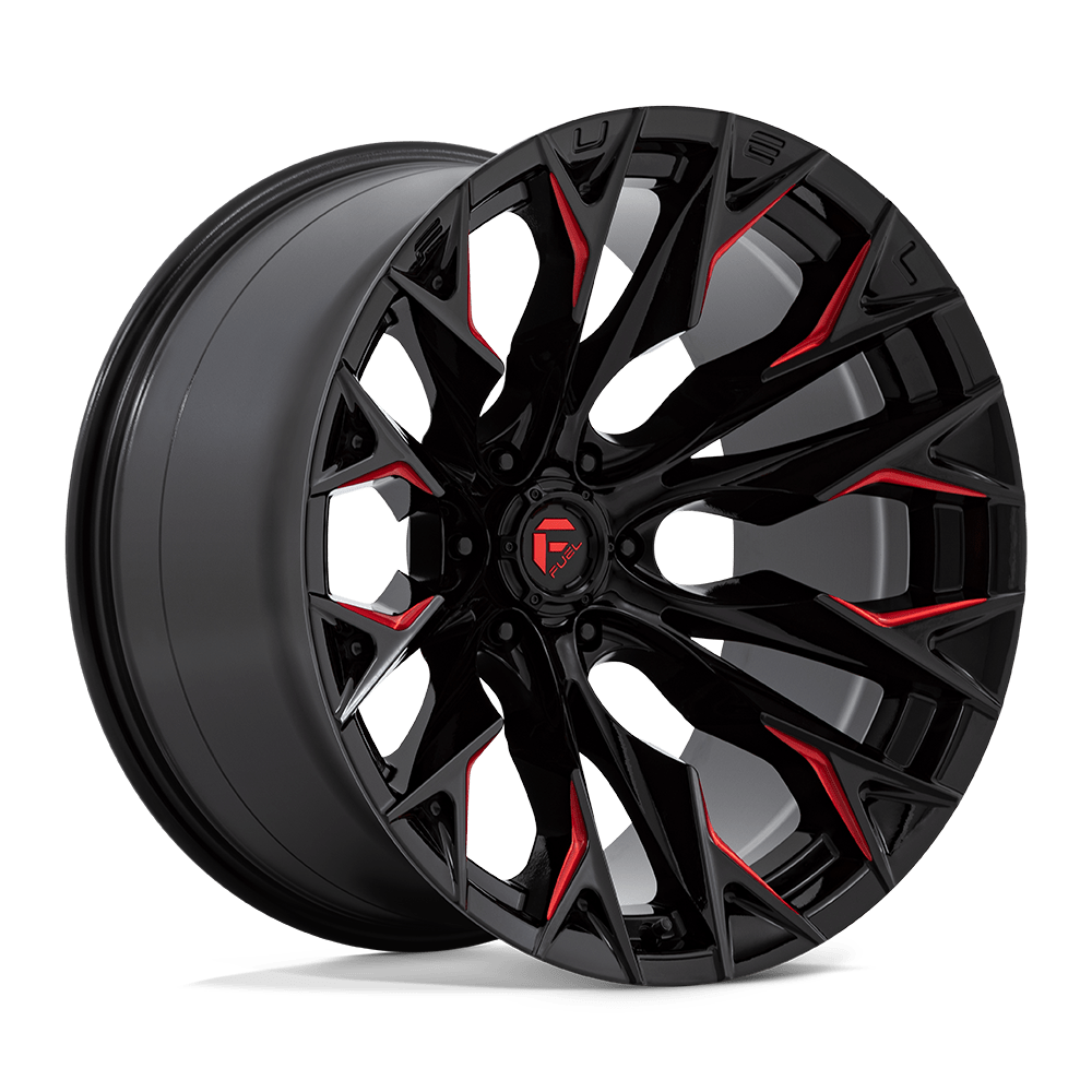 22x12 Fuel D823 Flame Gloss Black Milled Candy Red Wheel 6x135 (-44mm)