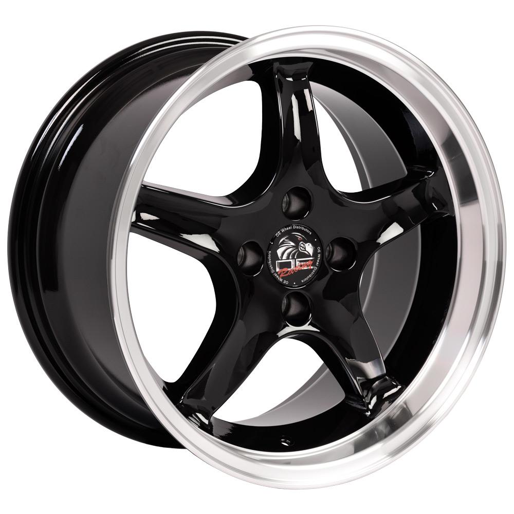 17x9 OE Wheels FR04A Black with Machined Lip Wheel 4x108 (20mm)