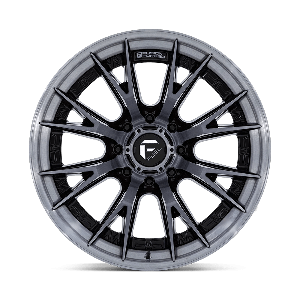 22x12 Fuel FC402 Catalyst Gloss Black Brushed Gray Tint Face Wheel 8x6.5 (-44mm)
