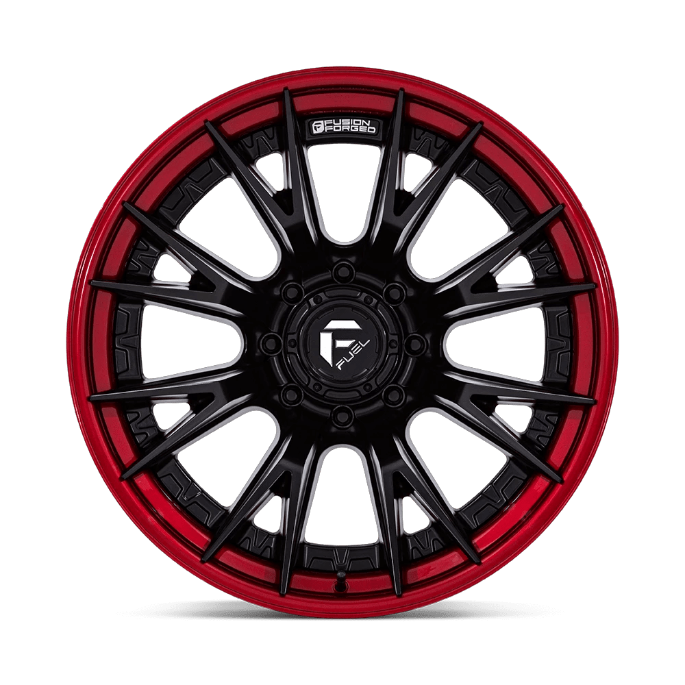 22x12 Fuel FC402 Catalyst Matte Black With Candy Red Lip Wheel 8x6.5 (-44mm)