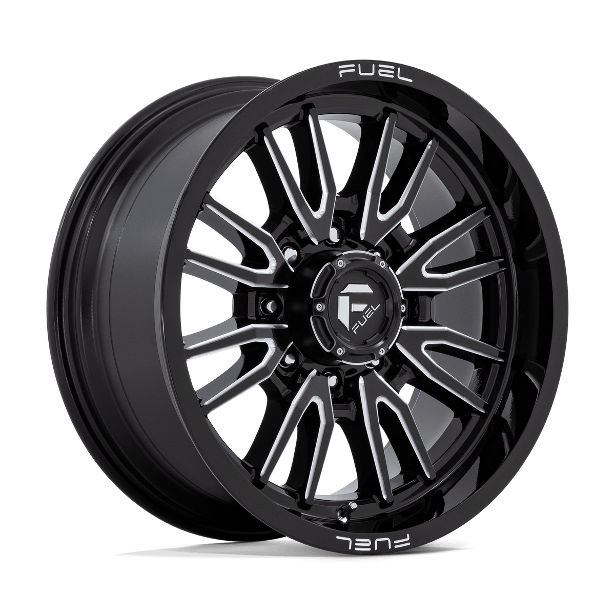 20x9 Fuel D761 Clash Gloss Black Milled Wheel 8x180 (1mm)