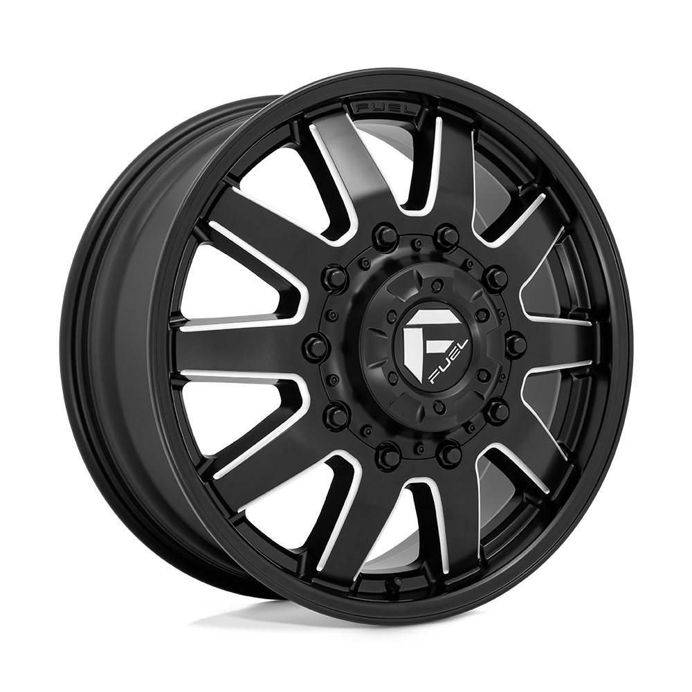 20x8.25 Fuel D538 Maverick DUALLY Front Black & Milled Wheel 10X225 (105mm)