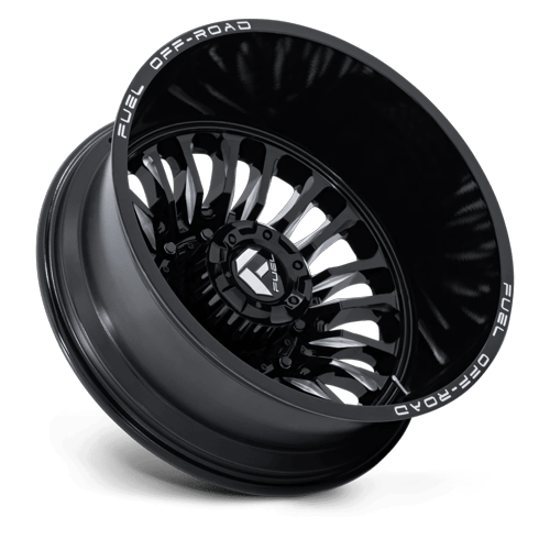 22x8.25 Fuel D868 Arc Gloss Black Milled DUALLY REAR Wheel 10x225 (-201mm)