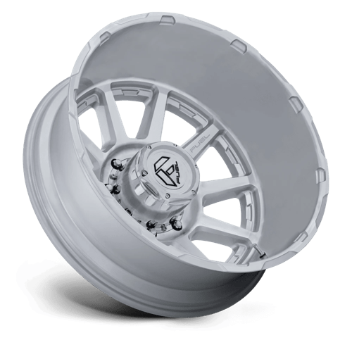 20x8.25 Fuel D912 Circuit Gloss Silver Mach DUALLY REAR Wheel 10x225 (-202mm)