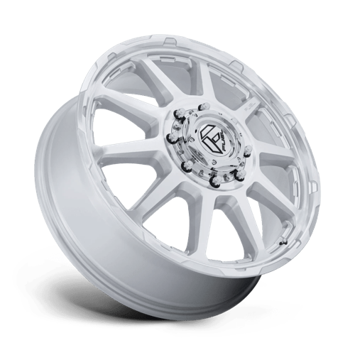 20x8.25 Fuel D912 Circuit Gloss Silver Mach DUALLY FRONT Wheel 10x225 (105mm)