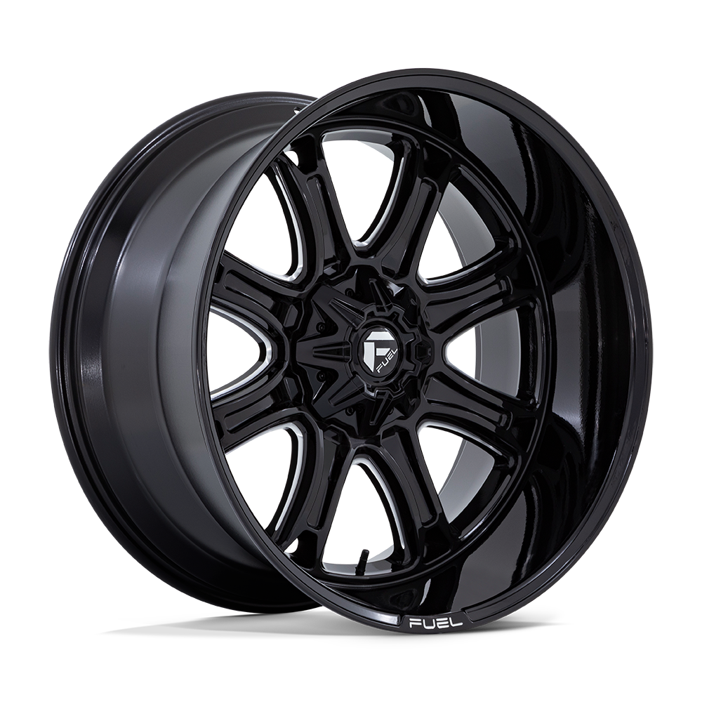 22x9 Fuel Darkstar Gloss Black Milled Wheel 5/6 Lug Blank (1mm)