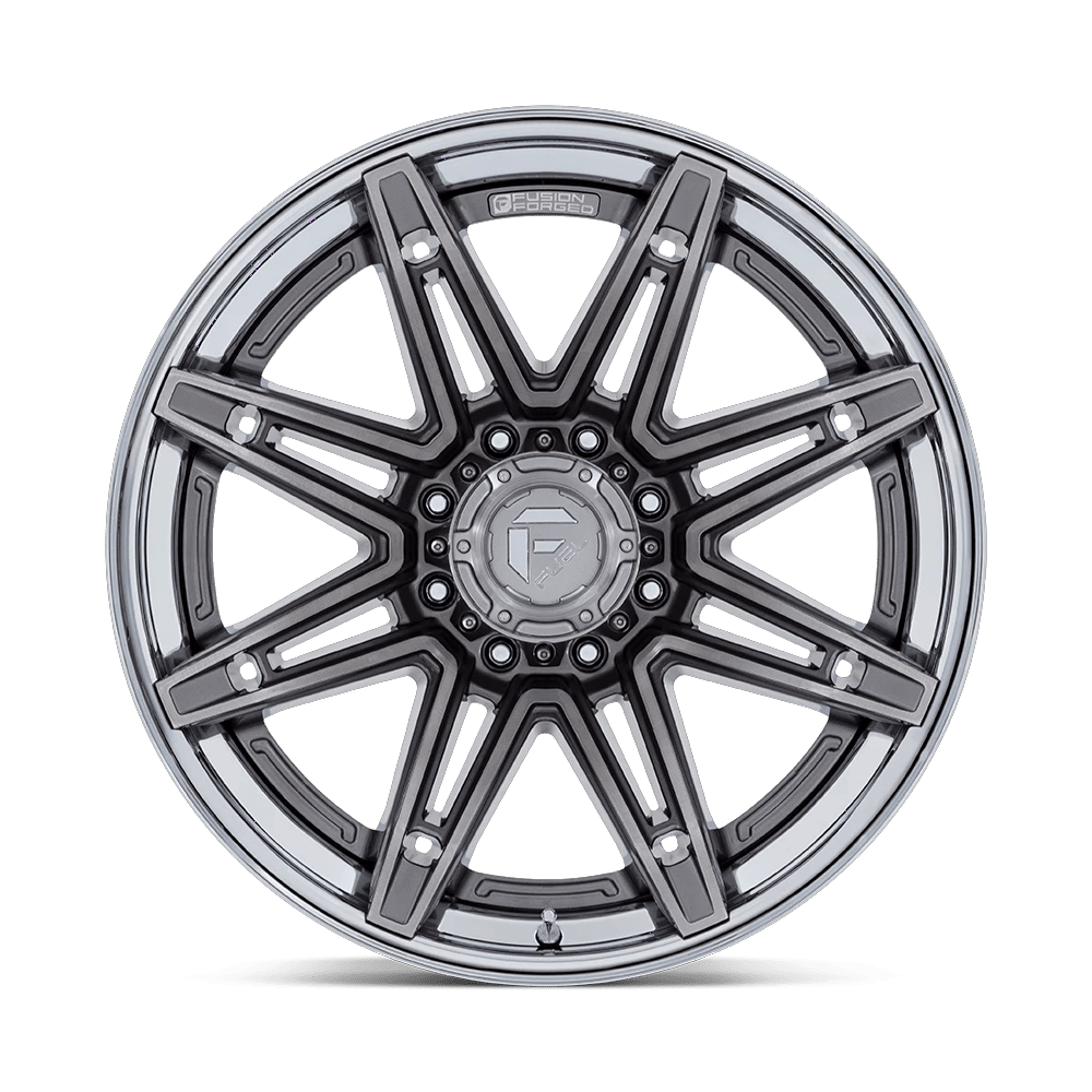 22x10 Fuel FC401 Brawl Platinum With Chrome Lip Wheel 8x170 (-18mm)
