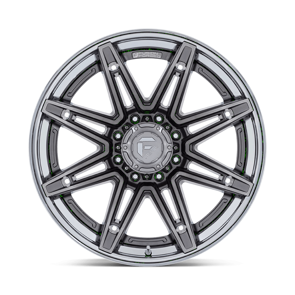 24x12 Fuel FC401 Brawl Platinum With Chrome Lip Wheel 8x6.5 (-44mm)