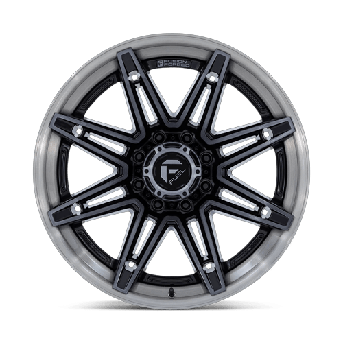 24x12 Fuel FC401 Brawl Gloss Black Brushed Gray Face & Lip Wheel 6x135 (-44mm)