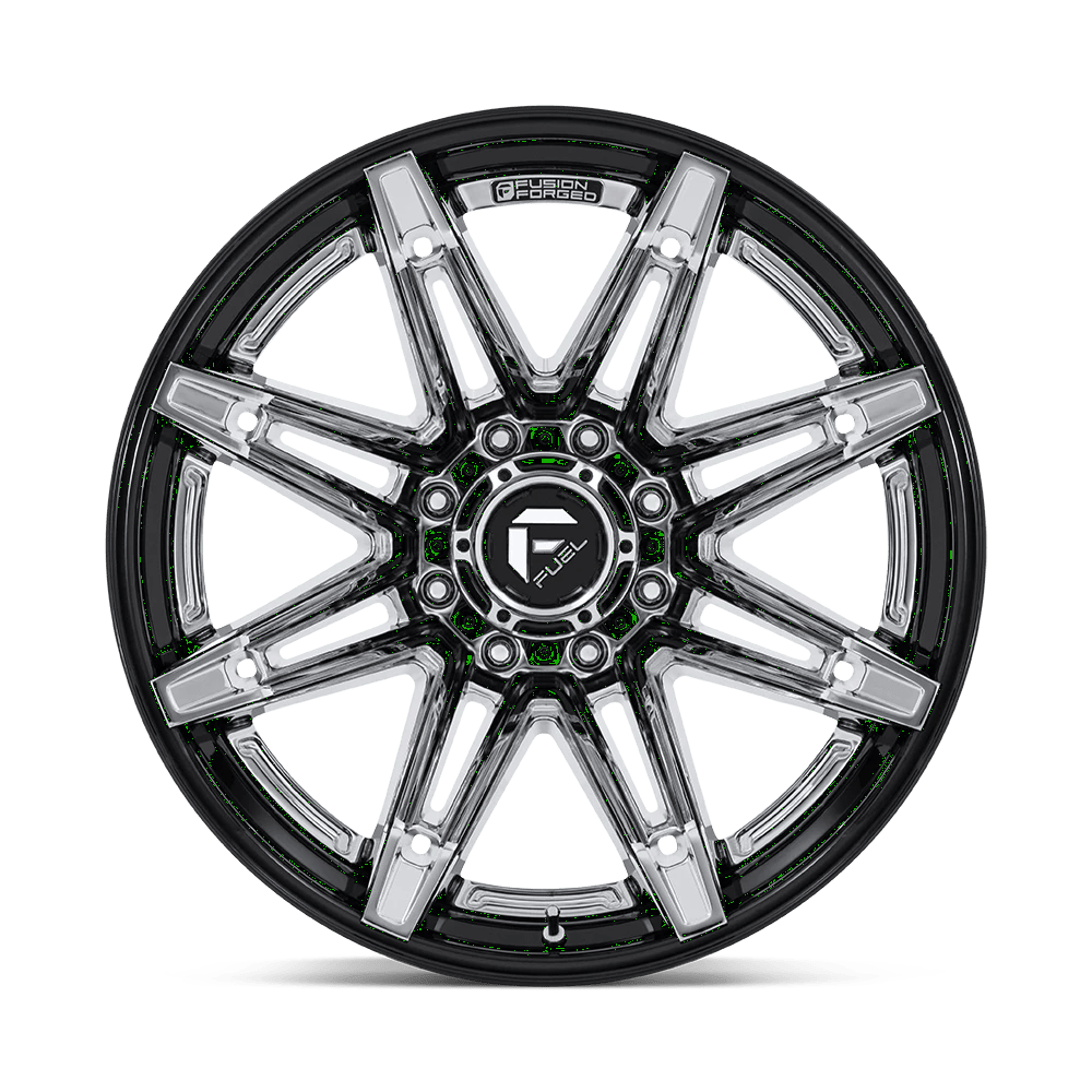22x10 Fuel FC401 Brawl Chrome With Gloss Black Lip FORGED Wheel 8x180 (-18mm)