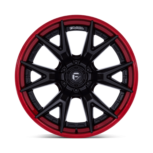 20x9 Fuel FC402 Catalyst Matte Black W/ Candy Red Lip FORGED Wheel 6x5.5 (01mm)