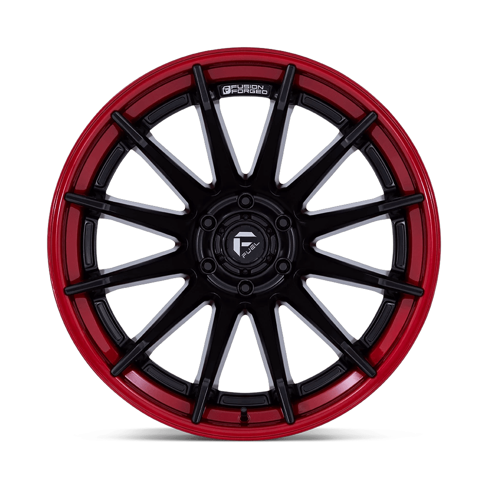 20x9 Fuel FC403 Burn Matte Black With Candy Red Lip Wheel 6x135 (1mm)