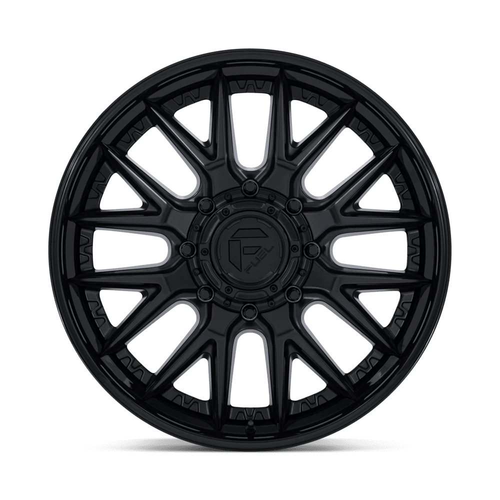22x8.25 Fuel D406 Catalyst Matte Blk Gloss Lip DUALLY FRONT Wheel 8x200 (105mm)
