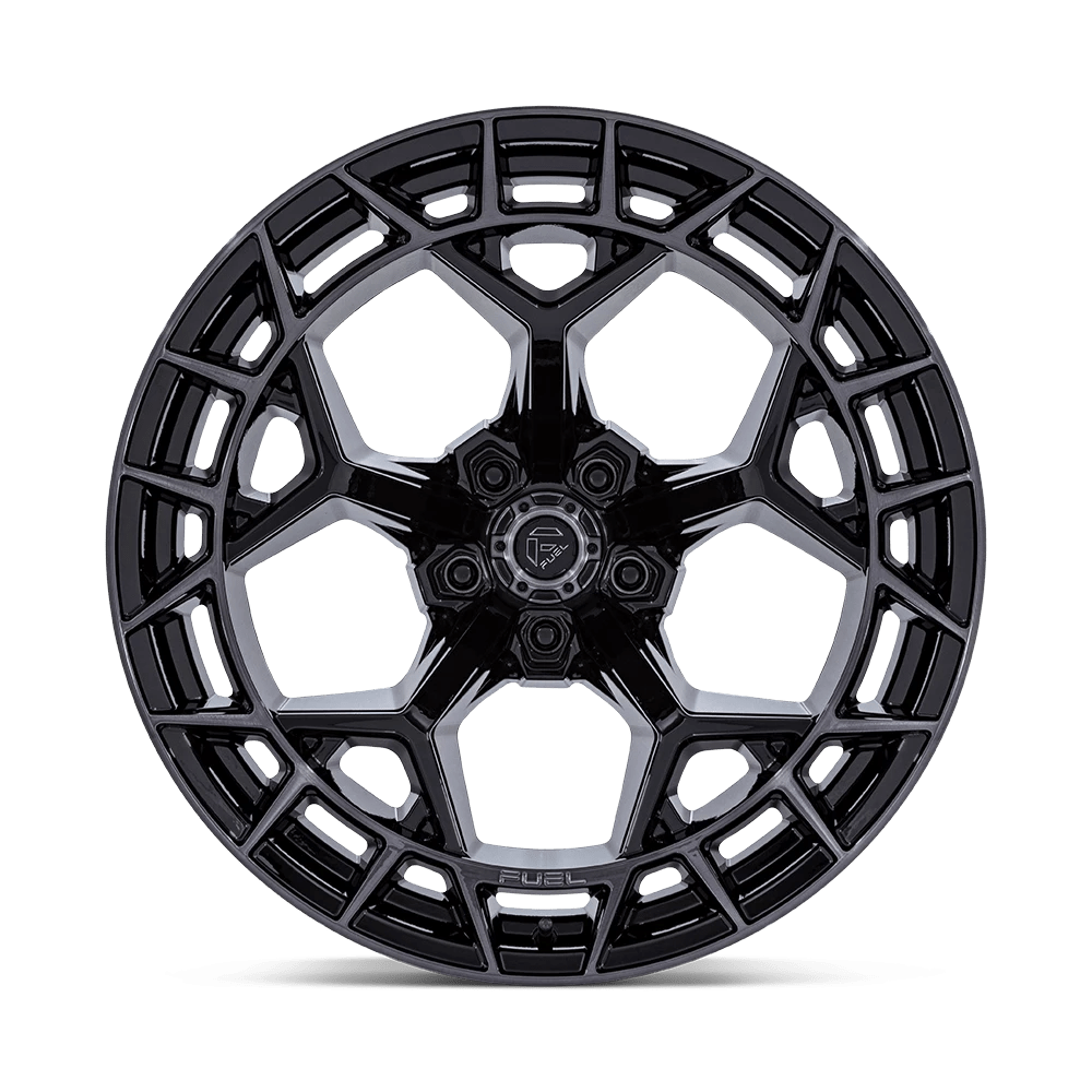 20x10 Fuel FC873 Charger Gloss Black Brushed Face Dark Tint Wheel 5x5 (-18mm)