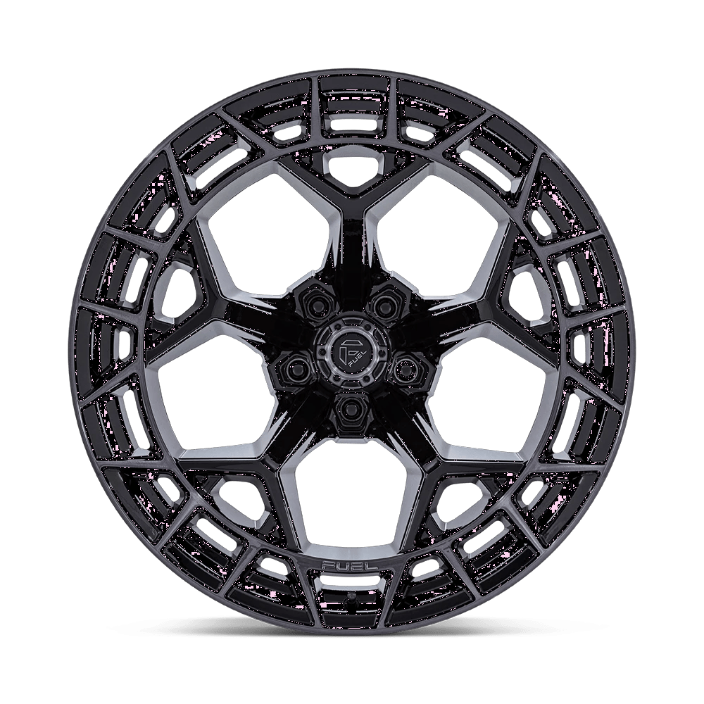 20x10 Fuel FC873 Charger Gloss Black Brushed Face Dark Tint Wheel 5x5 (-18mm)