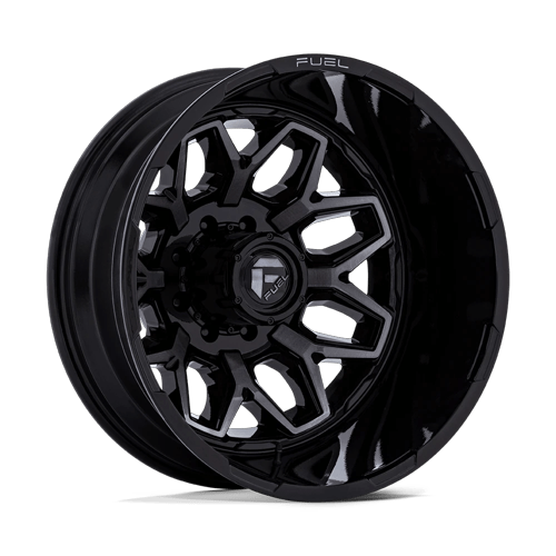 20x8.25 Fuel Off-Road D875 Flux Black Brushed DUALLY REAR Wheel 8x6.5 (-227mm)