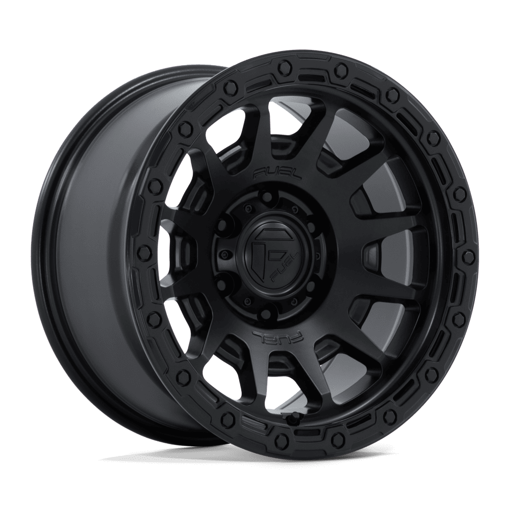 17x9 Fuel Offroad FC884 Fortress Matte Black Gloss Black Lip Wheel 5x5 (-12mm)